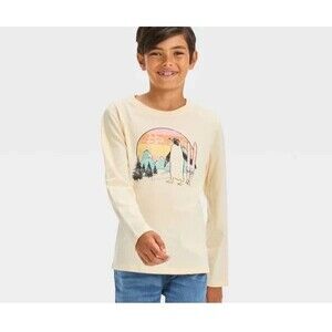 Cat & Jack Boys' Penguin Sunset Graphic Long Sleeve T-Shirt XL (14)